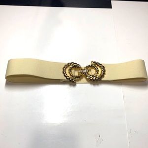 Vintage cream and gold stretch belt